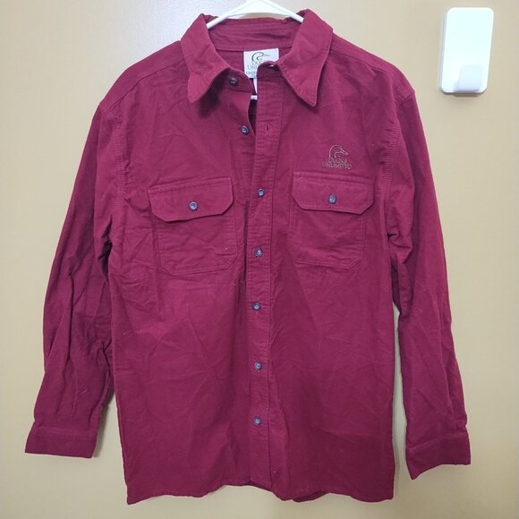 Ducks Unlimited Long Sleeve Button Down Cotton Flannel Shirt M - Picture 1 of 7